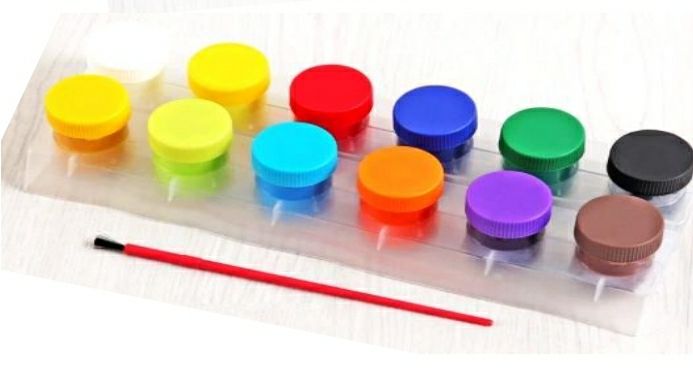 Temperas Foska * 12 colores surtidos + Pincel