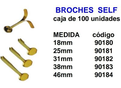 Broches Self 38 mm Caja de100