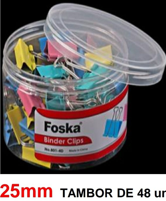 Aprieta Papel FOSKA 25 mm. 1&quot; DE COLORES FRASCO x48