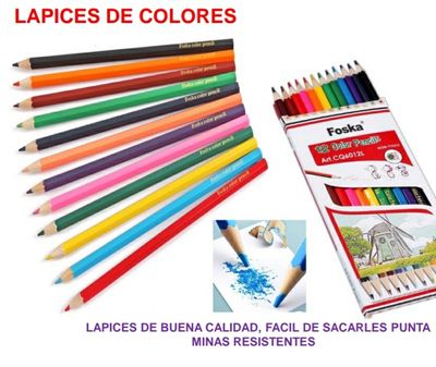 Lápices de colores 12 cortos