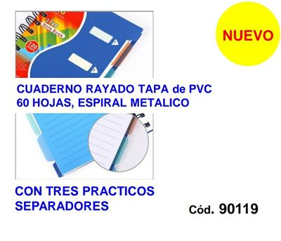Cuaderno PVC espiral  15cm * 12 cm