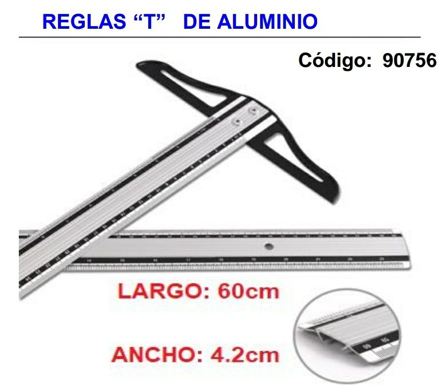Regla T de Aluminio 60 cm