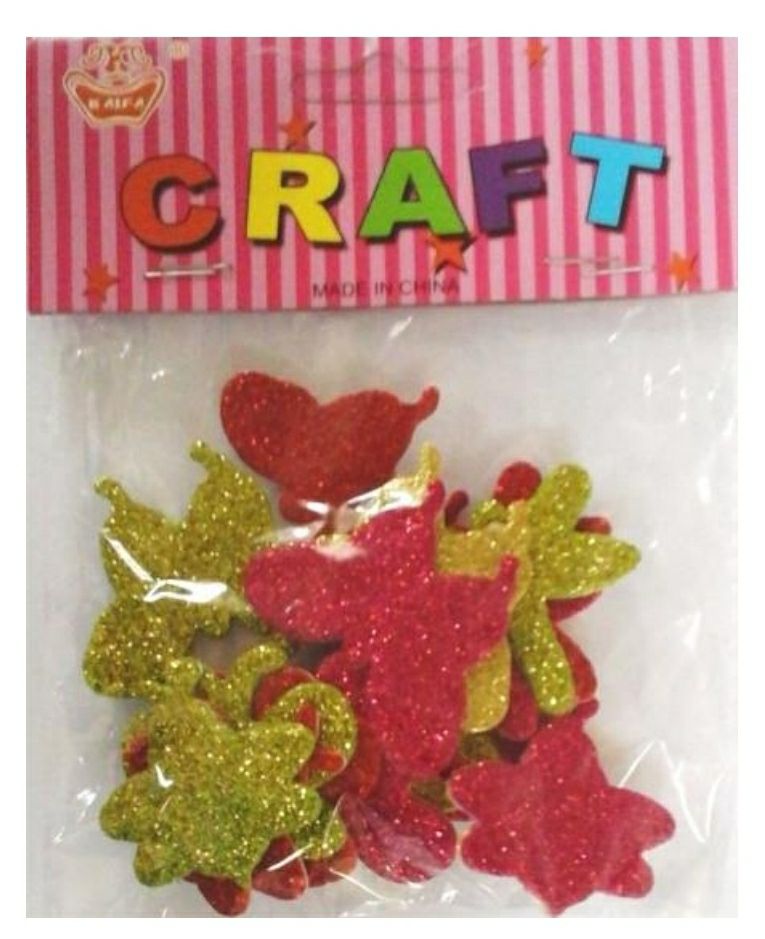 Goma Eva GLITTER en formas Auto-adhesivas
