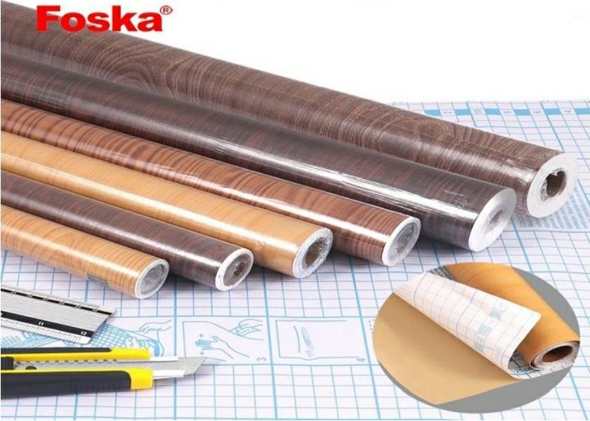 Rollo Auto adhesivo Colores Madera de 1Metro