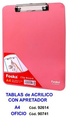 Tabla Aprieta Papel, Acrílico A4