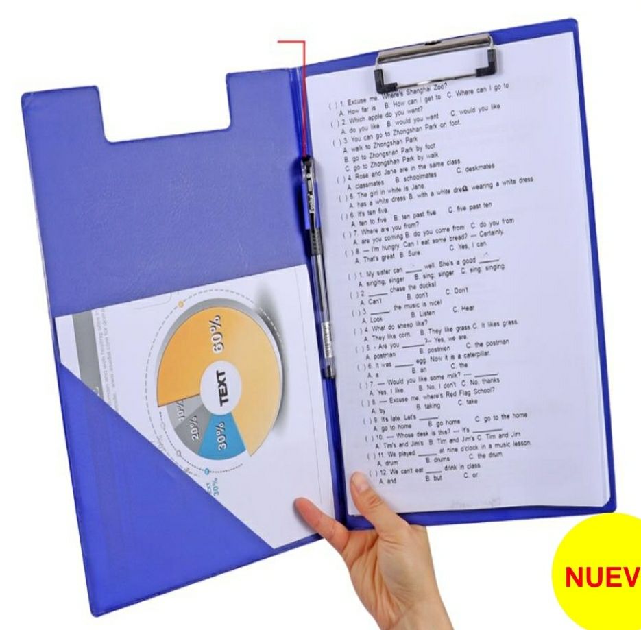 Tabla Carpeta con  aprieta papel A4