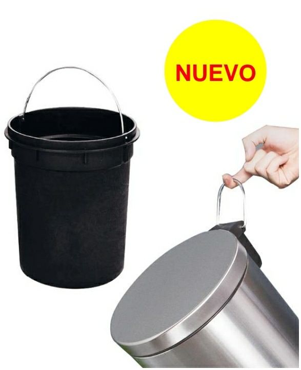 Papelera de Acero con Tapa y pedal 39 cm  12 L