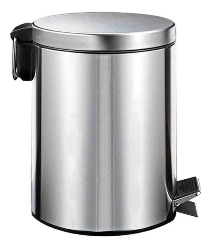 Papelera de Acero con Tapa y pedal 39 cm  12 L