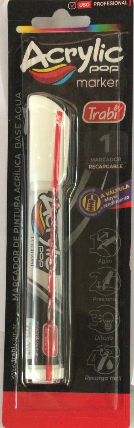 Marcador Trabi Acrilico 2..4 mm recargable por unidad 20 colores