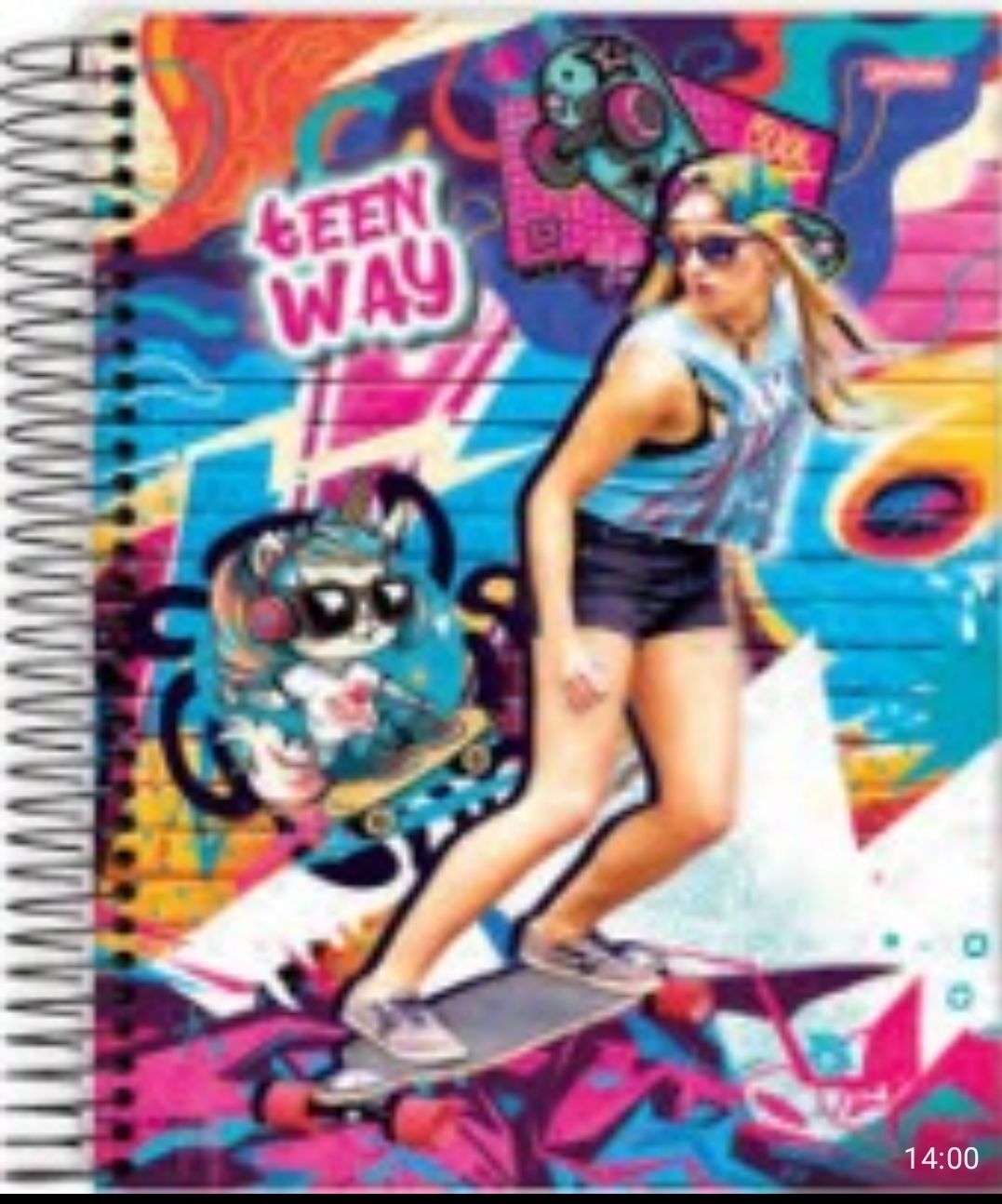 Cuadernola Jandaia 80 hojas  tapa dura sobres y stickers