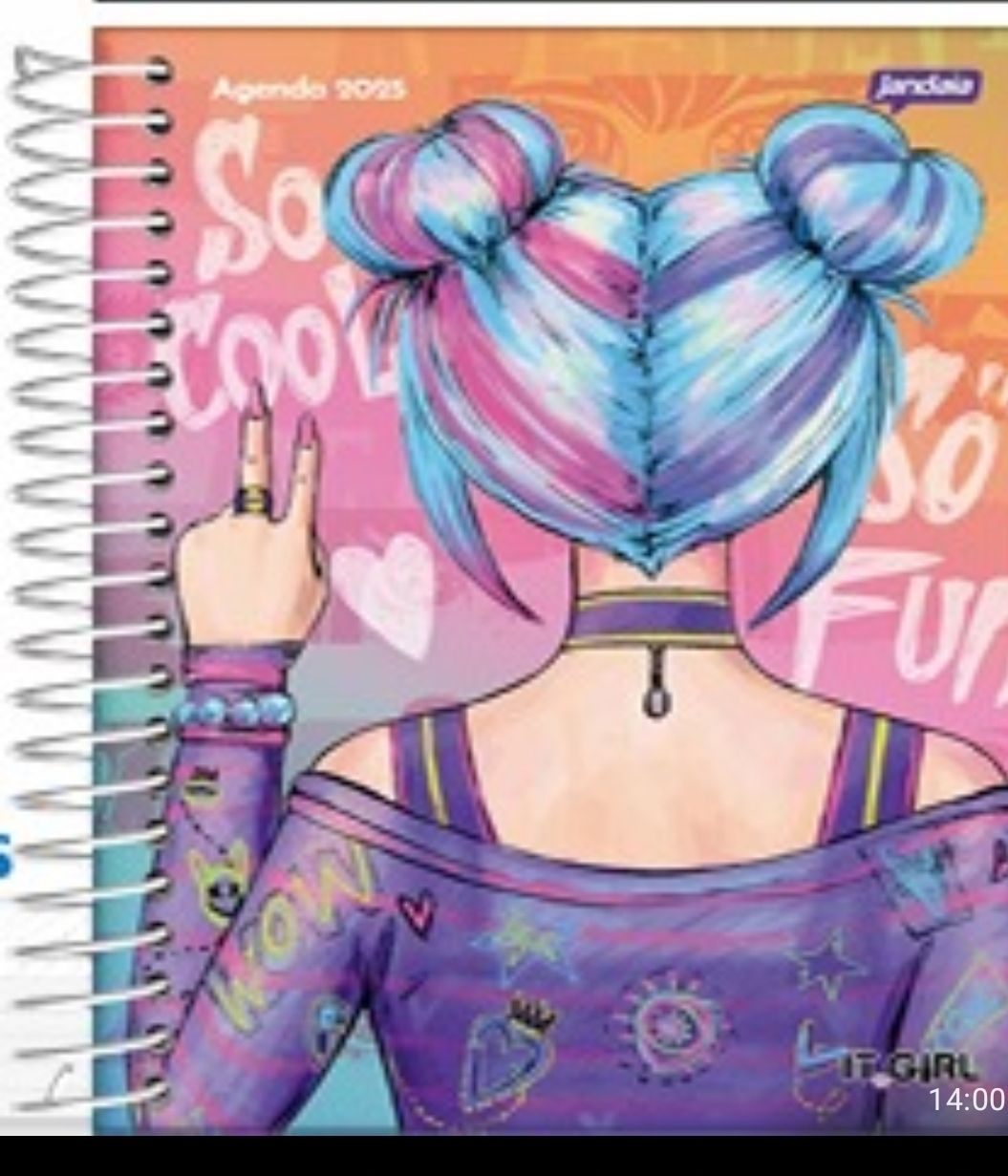 Cuadernola Jandaia 80 hojas  tapa dura sobres y stickers