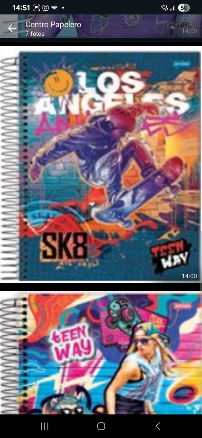 Cuadernola Jandaia 80 hojas  tapa dura sobres y stickers