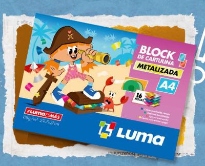 Block Cartulina Metalizada A4 16 hojas