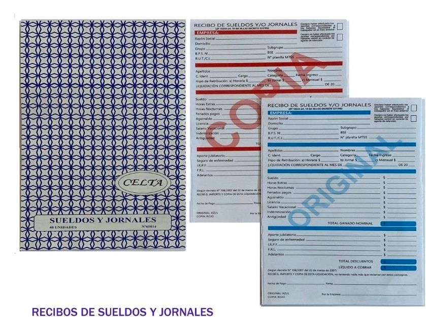 Recibos de sueldo y jornales