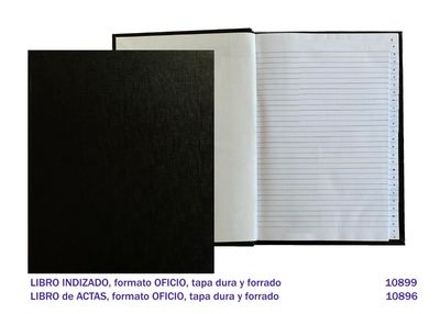 Libro De Actas OFICIO tapa Negra 200 F Con Indice