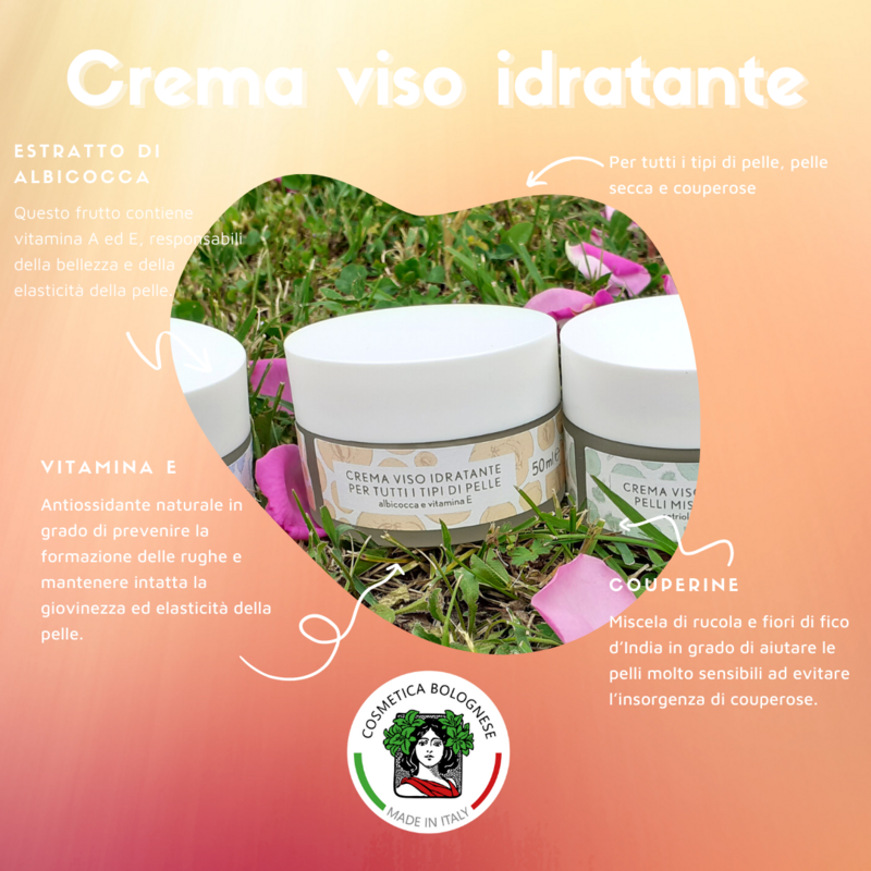 Crema Viso idratante con estratto di albicocca e vitamina E