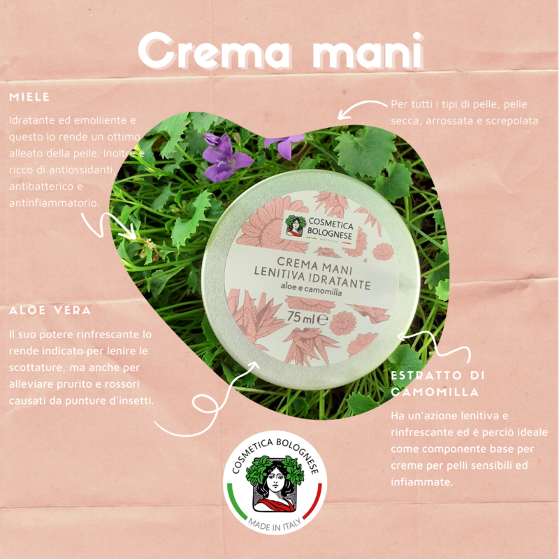 Crema Mani lenitiva e idratante aloe vera e camomilla