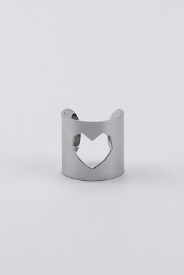 Ring with a decorative hole in shape of heart