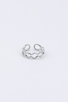 Double open ring "Wave"