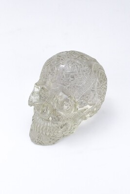 Интерьерный череп прозрачный с орнаментом