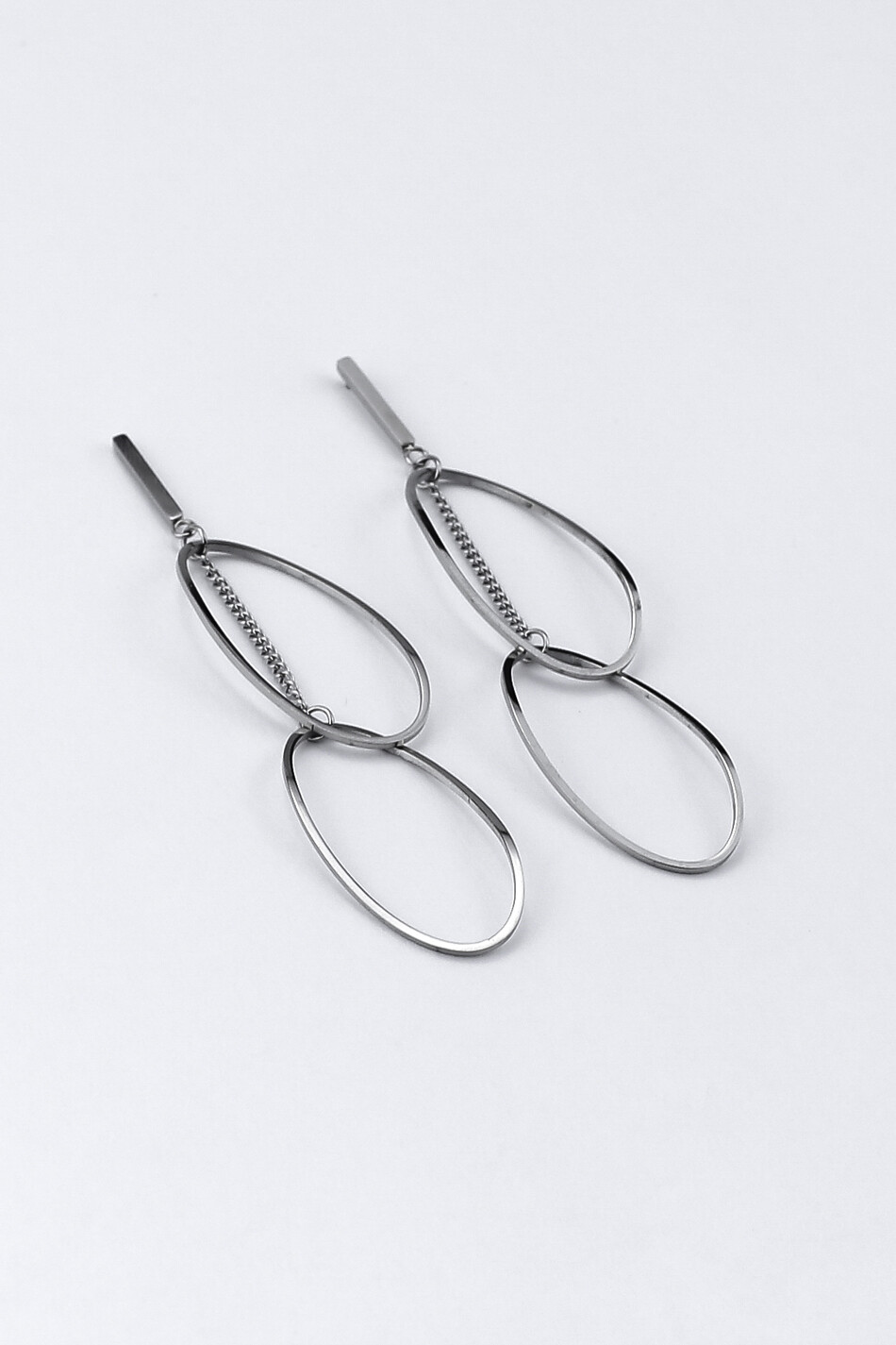 Earrings "Two curved ovals"