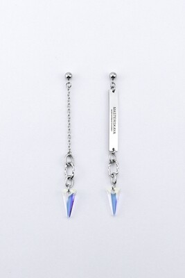 Asymmetric earrings with a crystal "Spike"