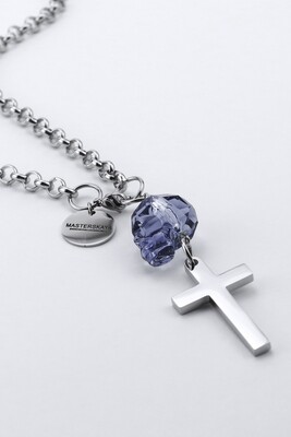 Beltzer necklace with skull crystal and cross