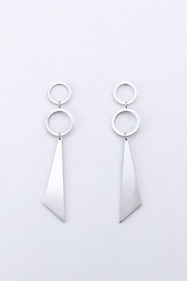 Earrings "Two rings and a triangle"