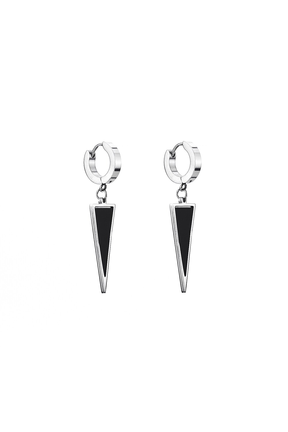 Earrings "Triangles with black enamel"