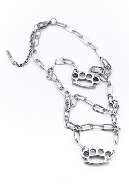 Triple necklace "Two brass knuckles"
