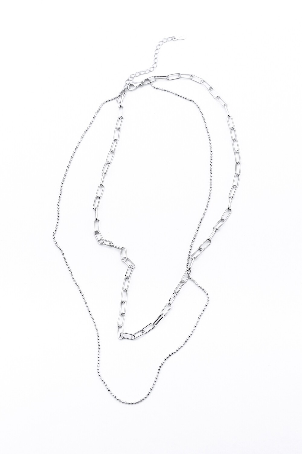 Серебряное ожерелье "Две цепи"
