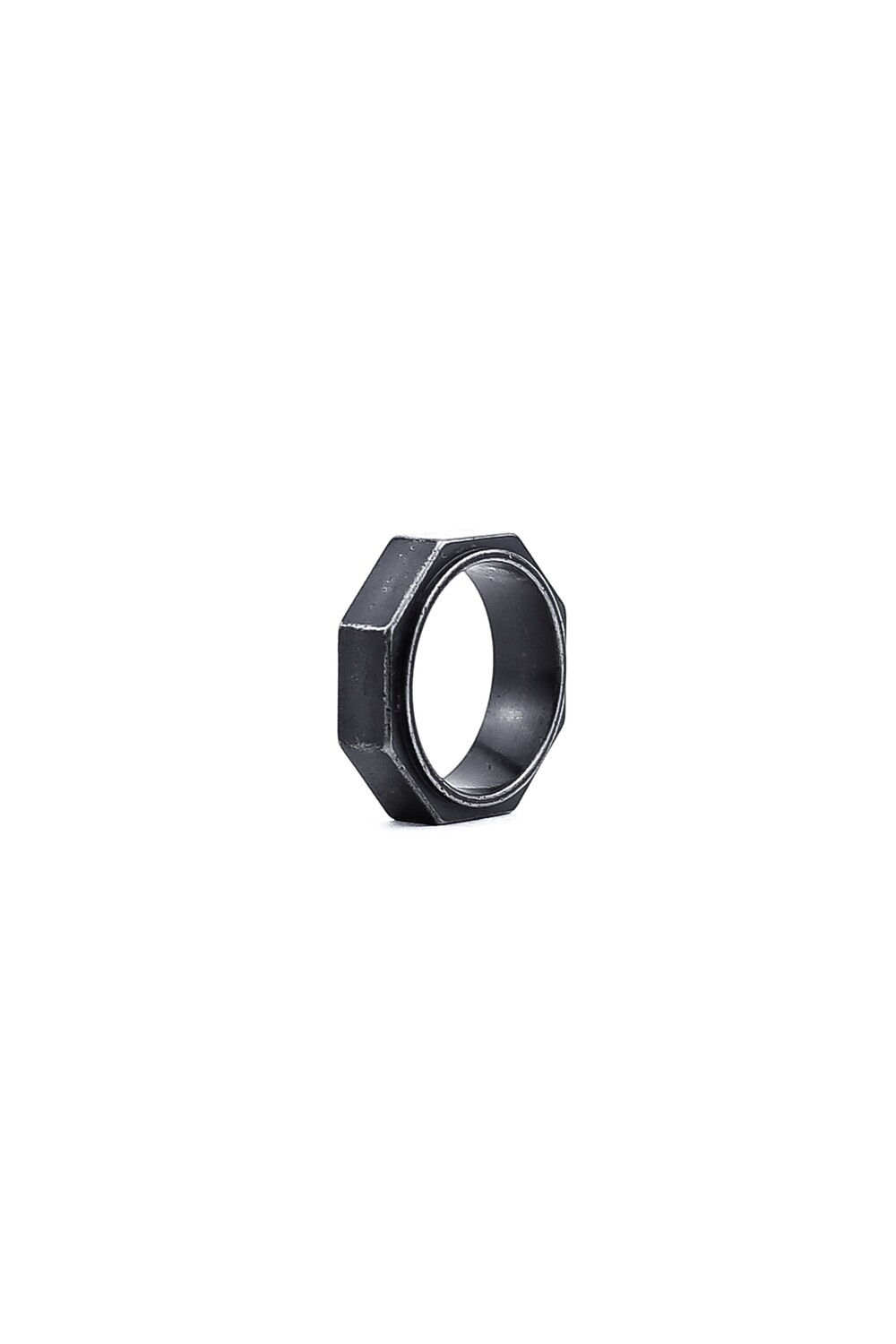 Темное матовое кольцо "Болт"