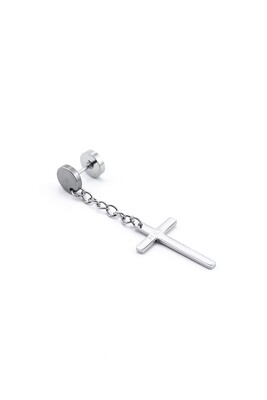 Single earring-labret "Cross on a chain"