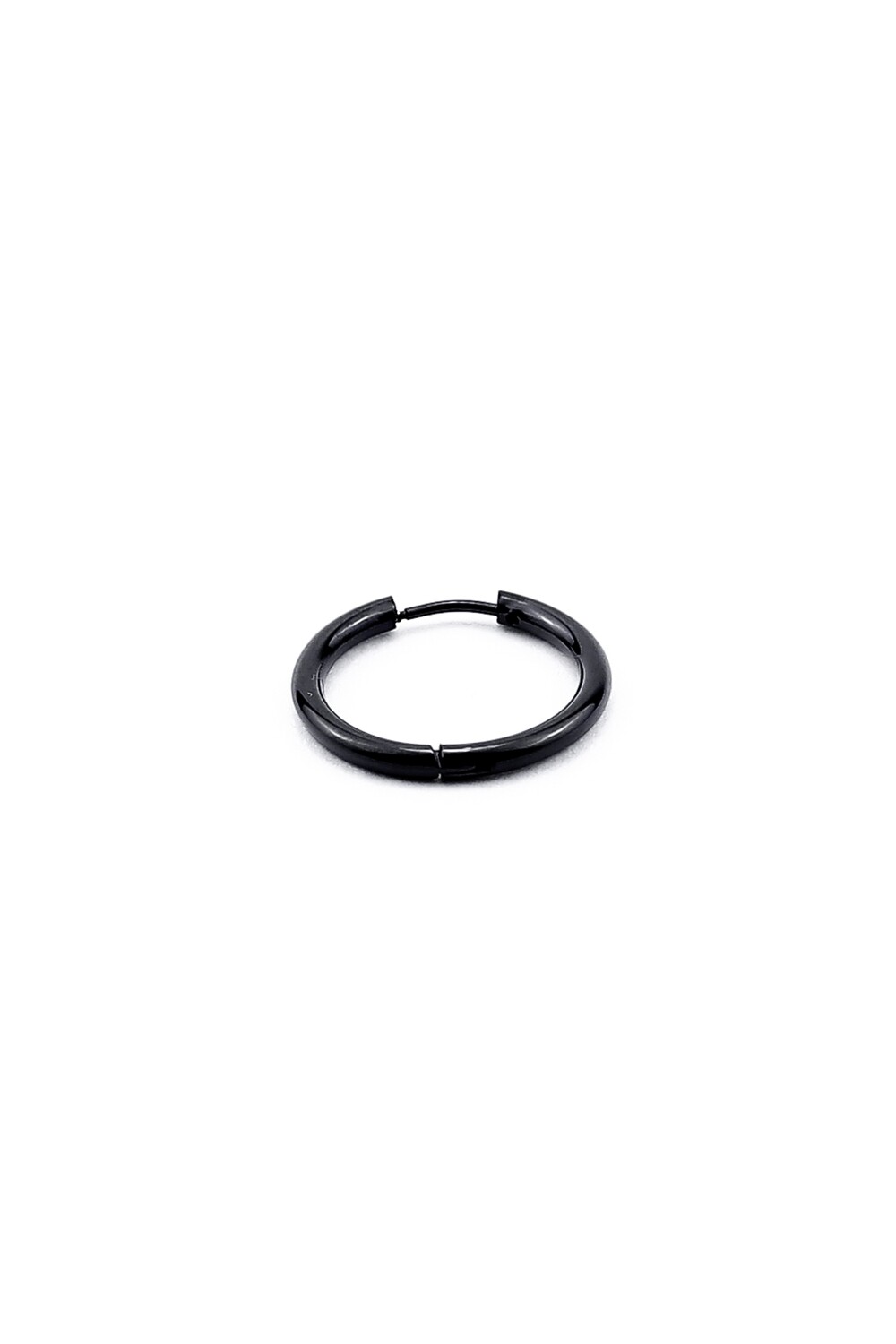 Single earring "Thin Black Ring"