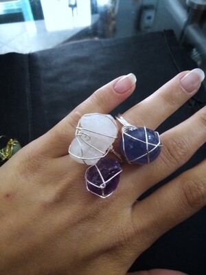 Rings with crystals