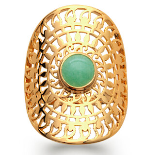 Bague aztèque aventurine