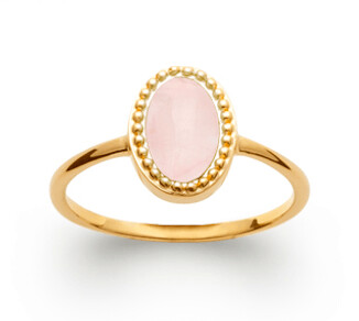 Bague quartz rose perlée