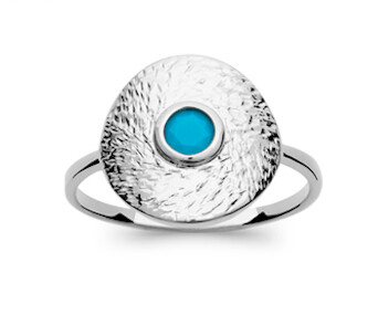 Bague turquoise martelée