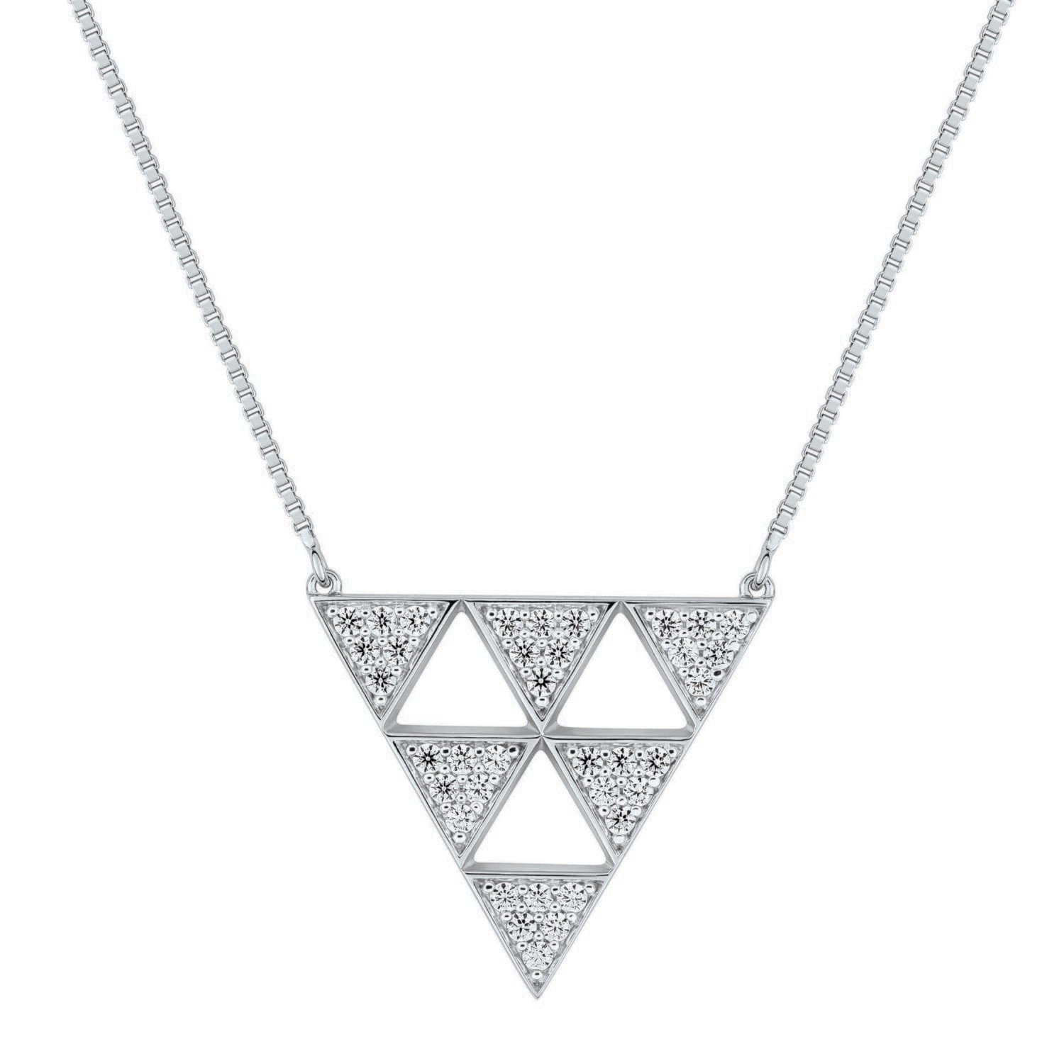 Collier triangles argent et oxydes