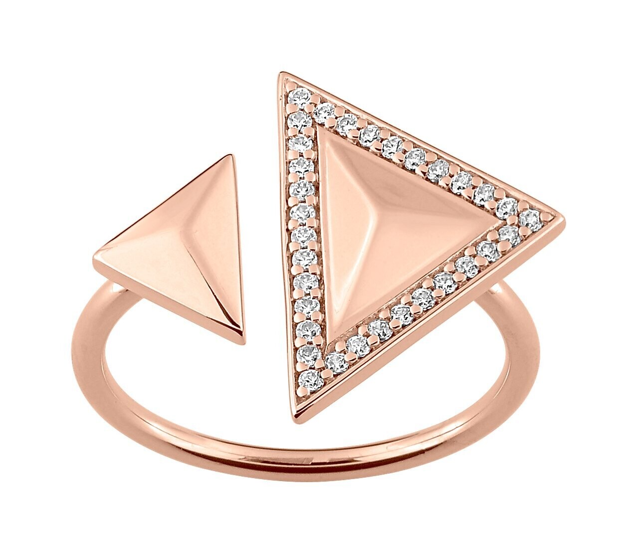 Bague double triangle oxydes