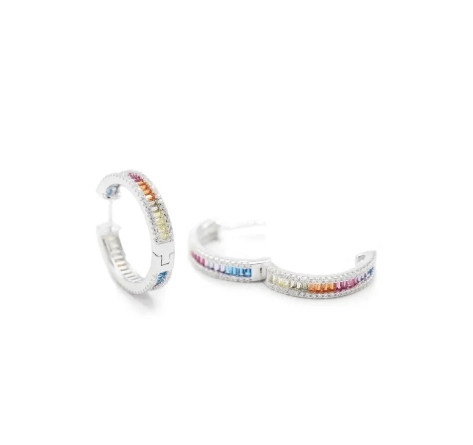 Boucles d'oreilles créoles Rainbow