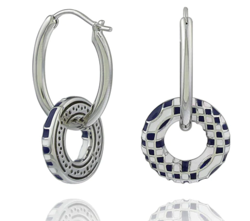 Boucles d'oreilles pendantes Damier Bari