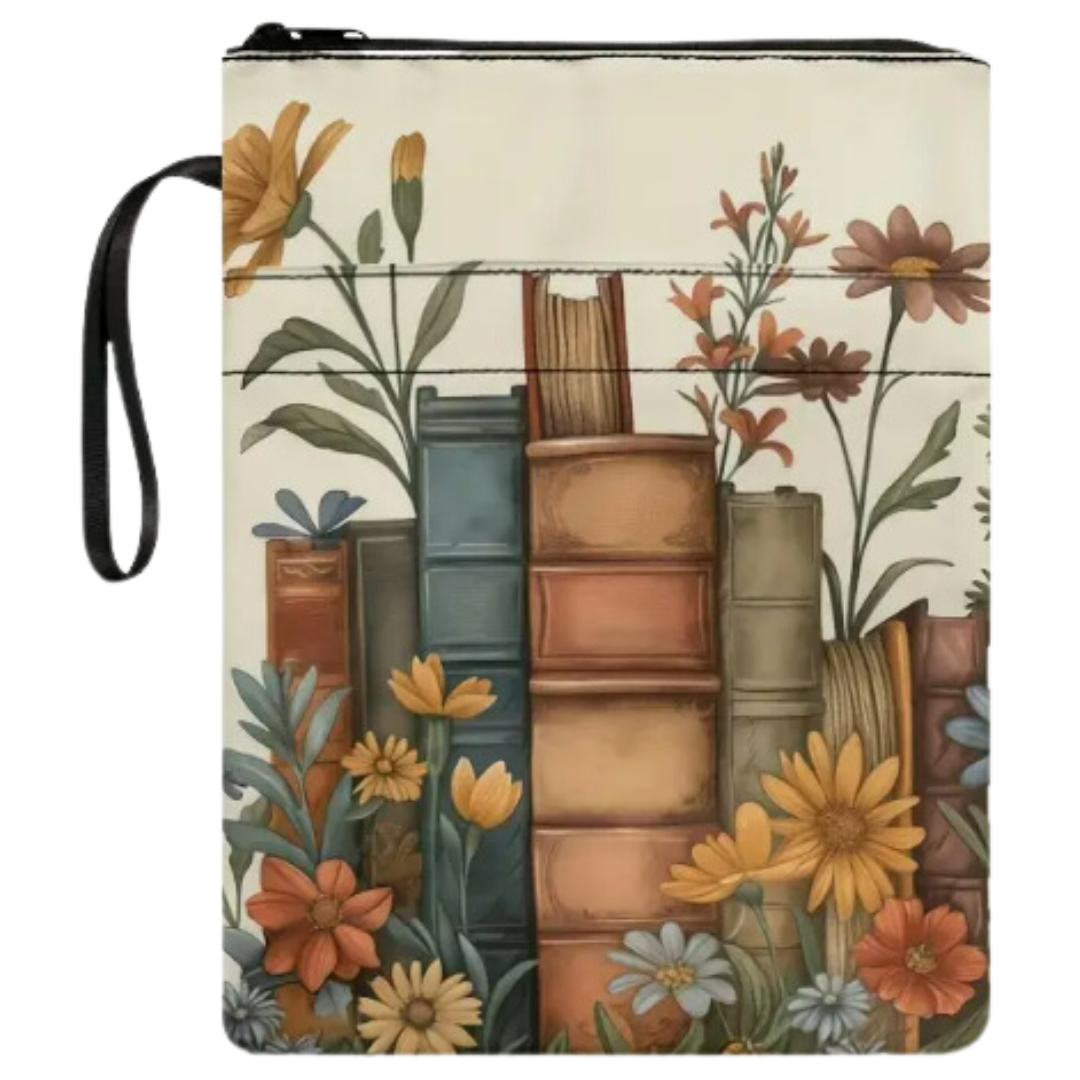 Boekentas 'Boeken en bloemen'
