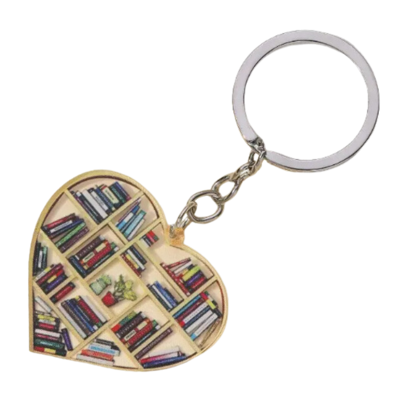 Sleutelhanger 'Hart met boeken'