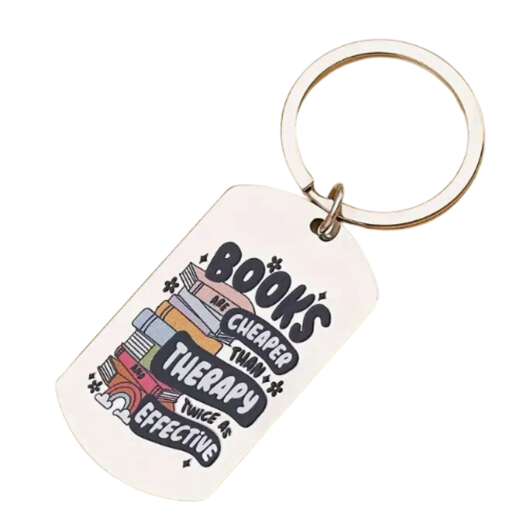 Sleutelhanger 'Books cheaper than therapy ..'