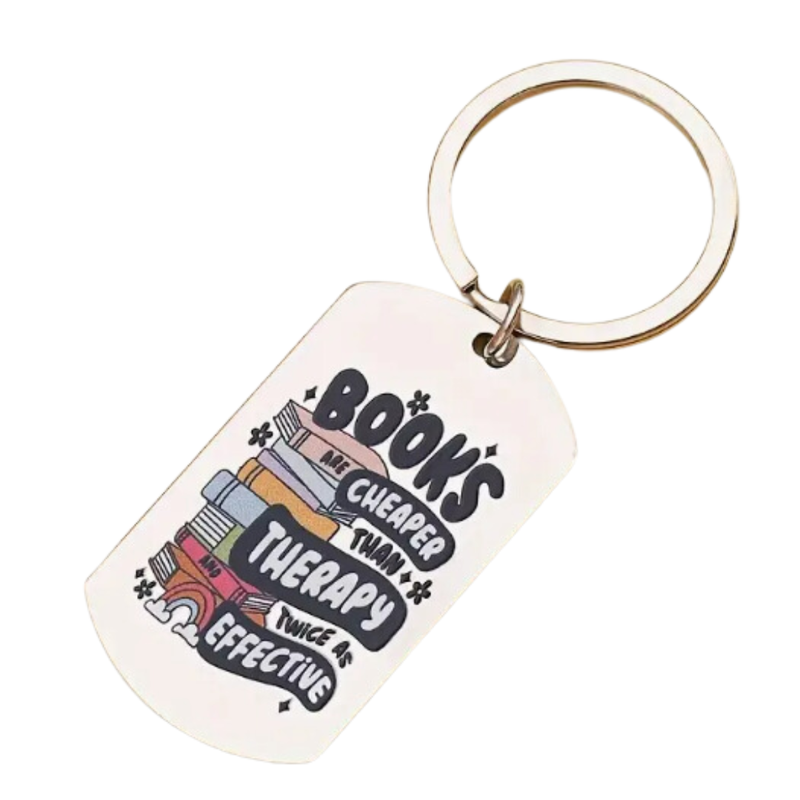 Sleutelhanger 'Books cheaper than therapy ..'