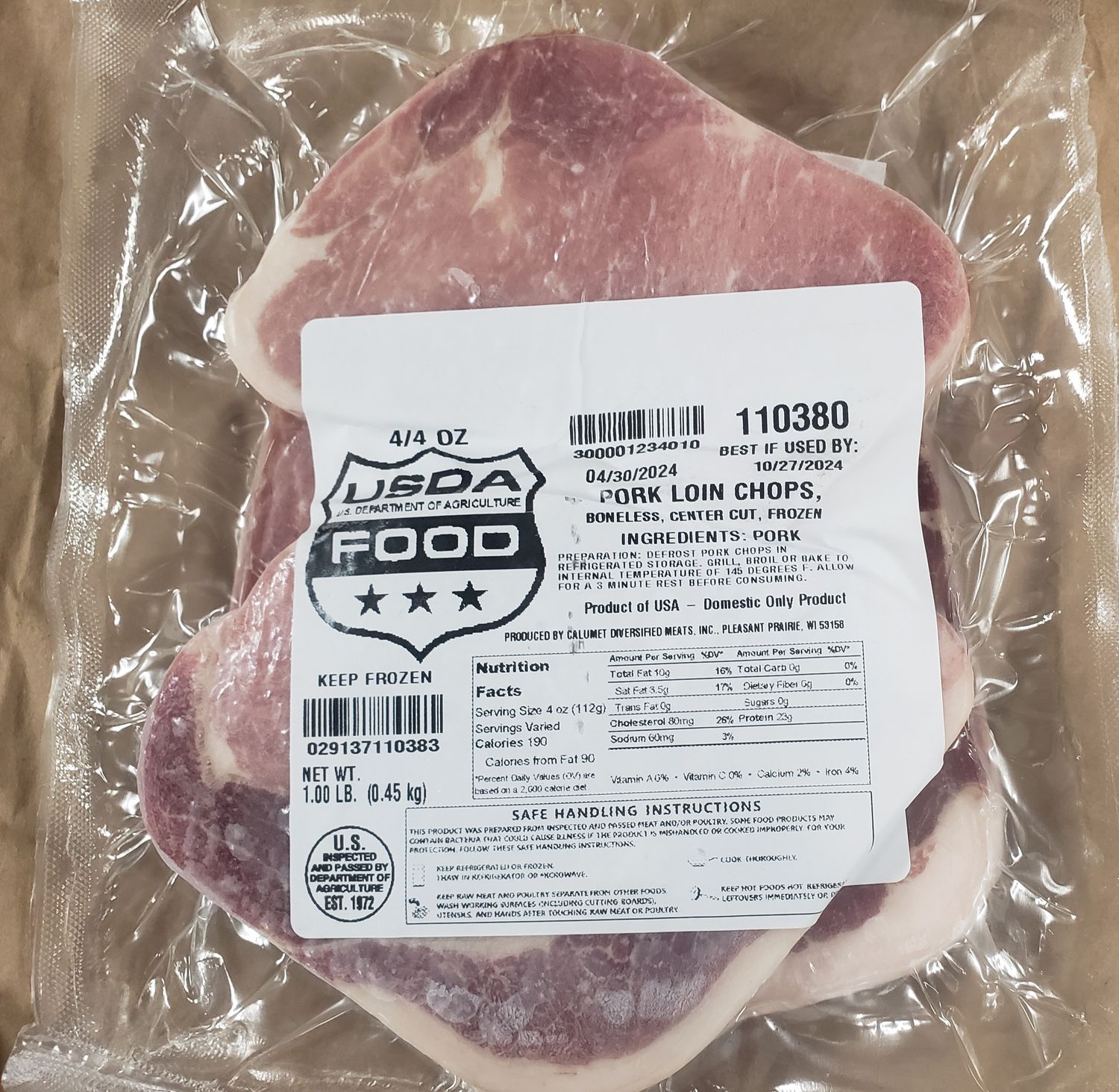 frozen pork chops