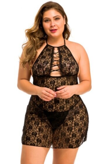 Lace halter night dress
