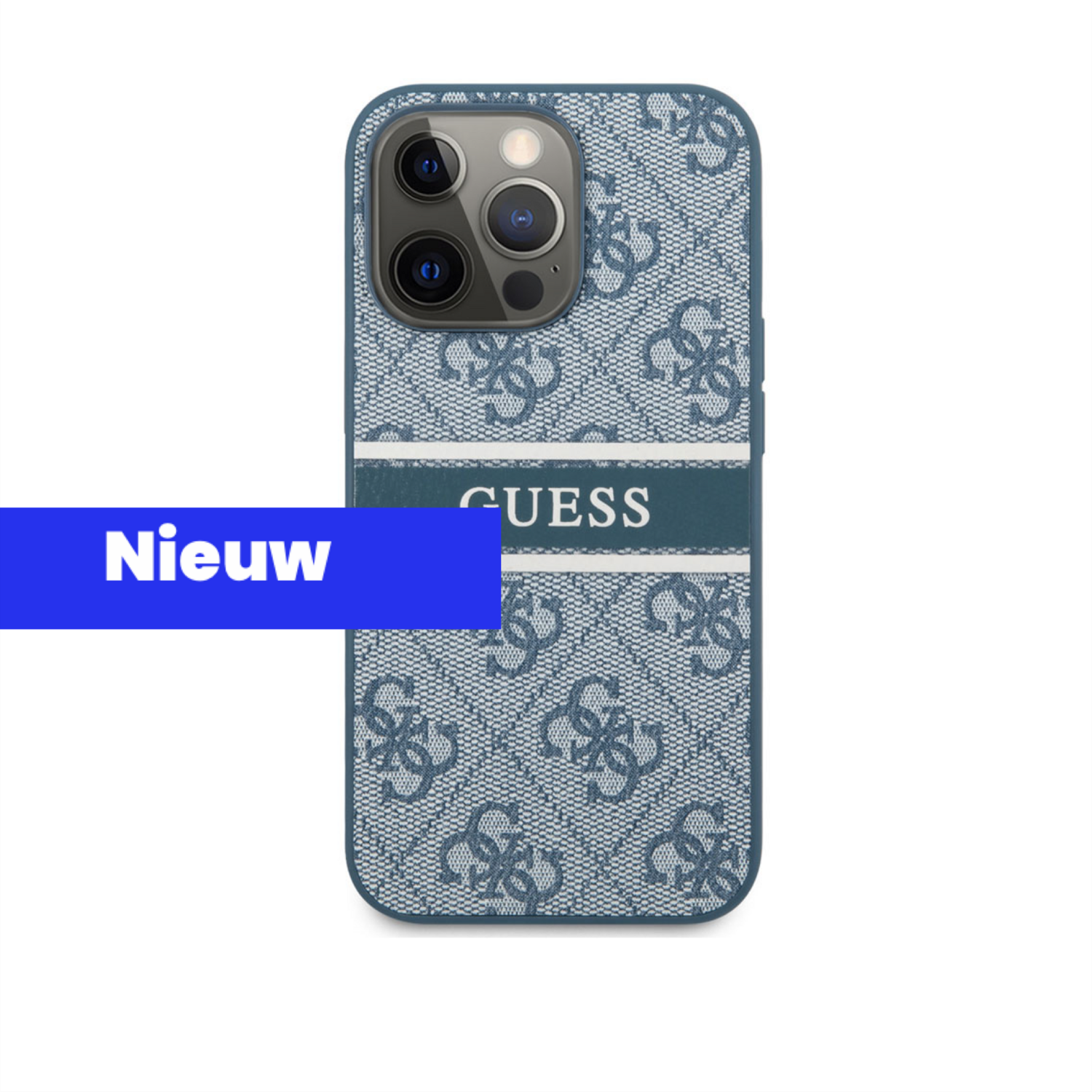 korting Schep Toezicht houden Guess Blue Print Hoesje iPhone 13 Pro Max