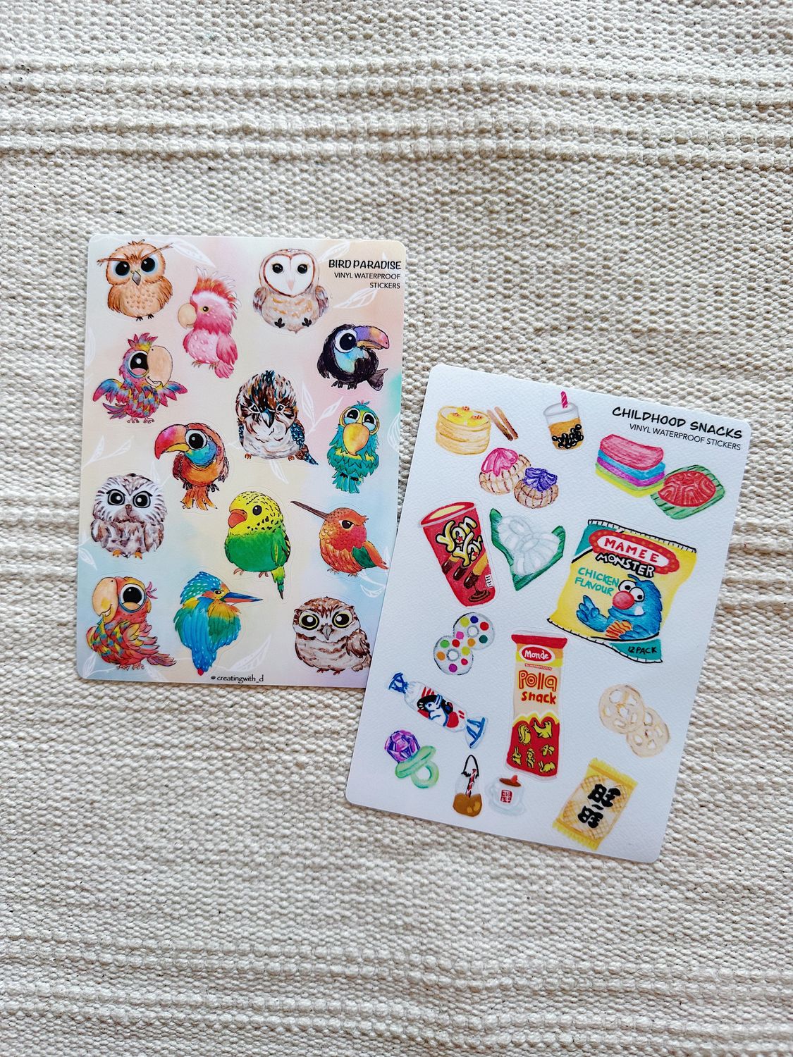 Vinyl Waterproof Sticker Sheets